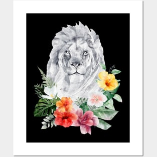 Floral Wild Lion Leo Animal Spirit Costume Wildlife Rescue Posters and Art